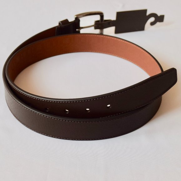 NEW Boconi Dark Brown Leather Belt - Size 38 - Picture 2 of 14